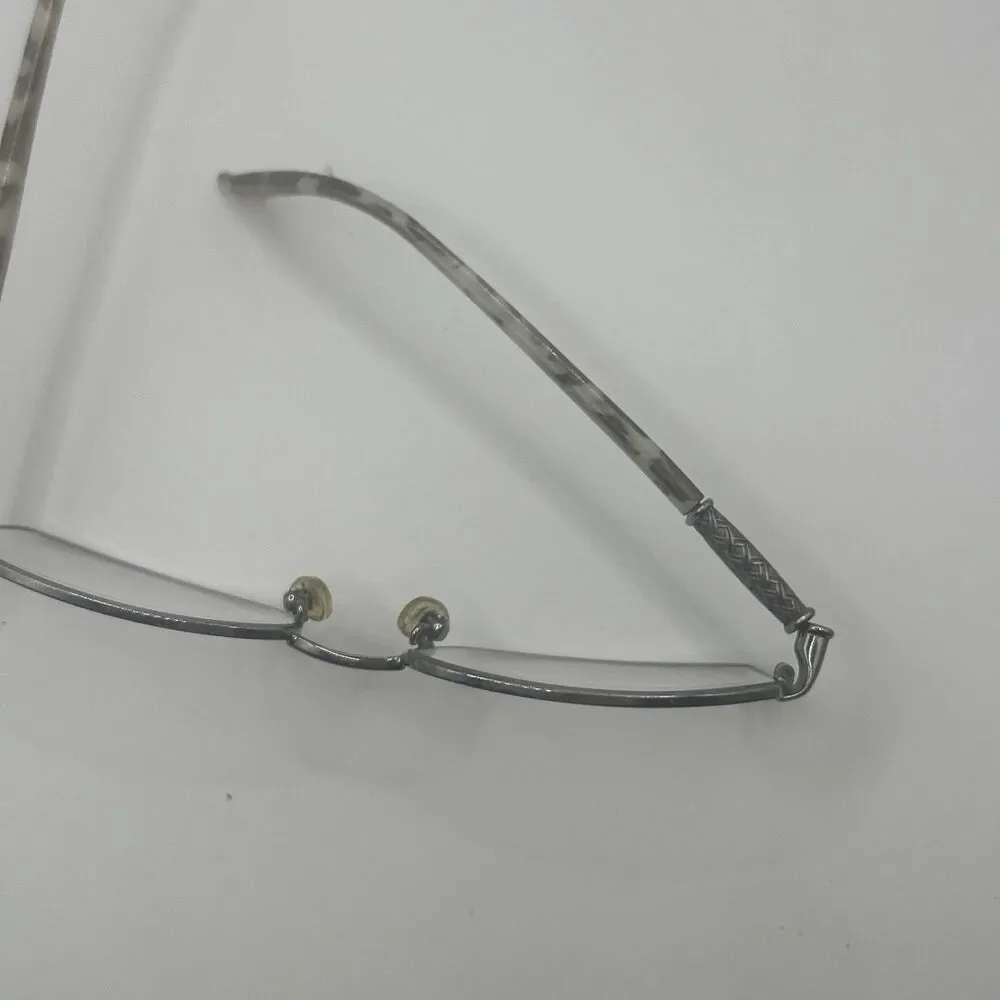 Valerie Spencer Off-White/Translucent Tortoise Shell w/Silver Basketweave Frames